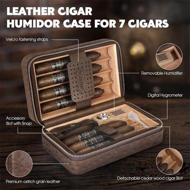 10. Scotte Cigar Humidor With 7 Cigars